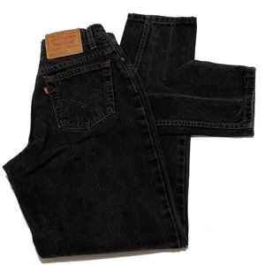 Levi's 550 Relaxed fit Tapered leg women's Size 6 Reg L Red Tab black denim jean